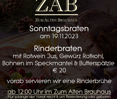 Sonntagsbraten 19.11.2023