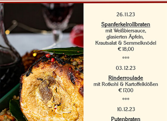 Sonntagsbraten 26.11. - 17.12.23