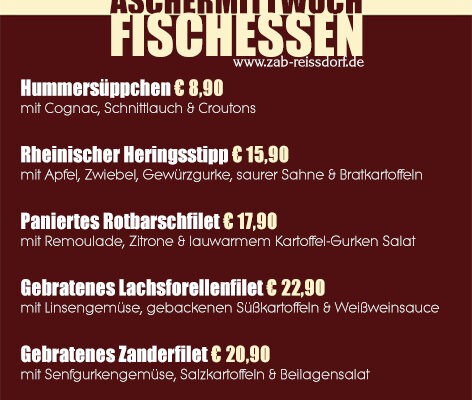 Fischessen am Aschermittwoch