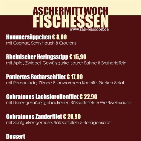 Fischessen am Aschermittwoch